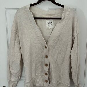 Aerie Women's Beige Button-Up Cardigan